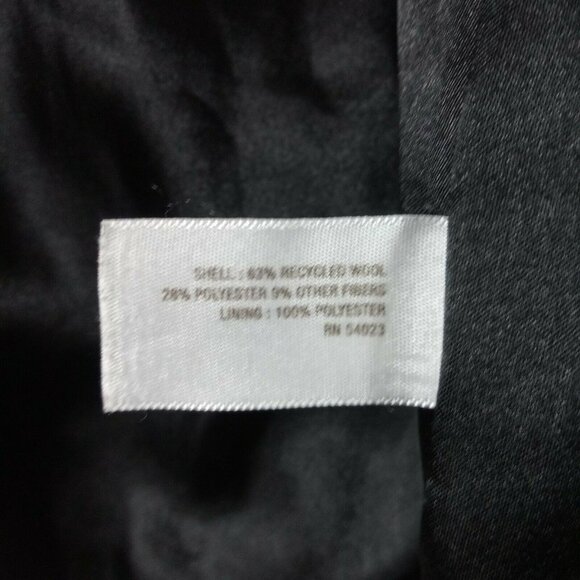 Old Navy Womens Recycled Wool Blend Coat Ruffled Button Front XS Petite DarkGray - Picture 5 of 6